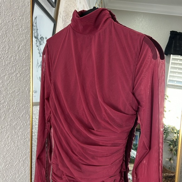 HOUSE OF CB 'Lucasta' Mulberry Gathered Mini Dress NWOT - Picture 9 of 11